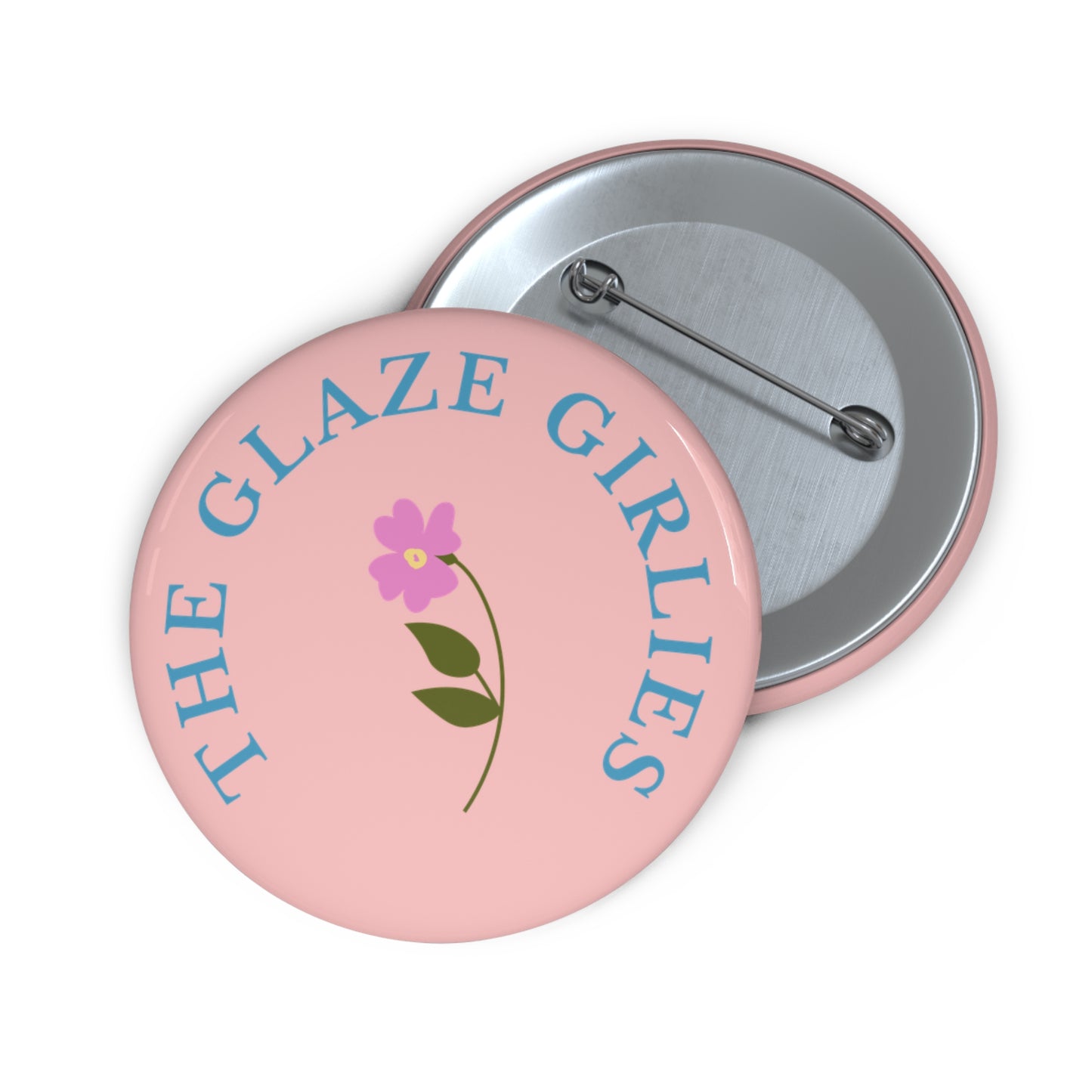 The Glaze Girlies Floral Logo Pink Button