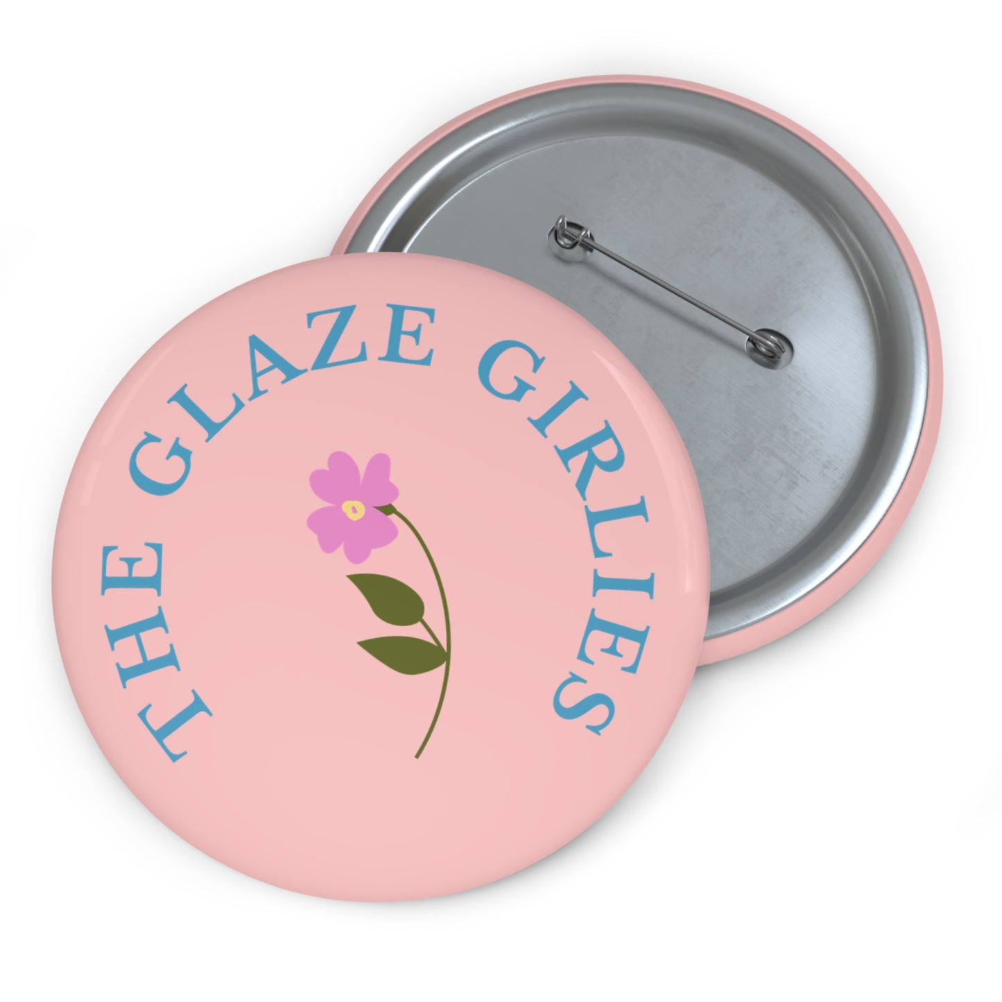 The Glaze Girlies Floral Logo Pink Button